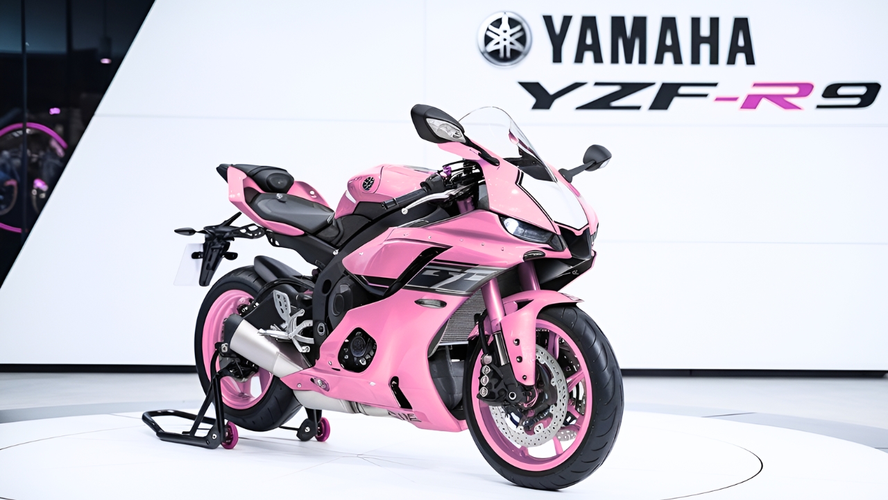 Yamaha YZF-R Personalizada Rosa: Motocicleta Deportiva con Diseño Llamativo, Estilo Único y Rendimiento Dinámico Inspirado en la R3 o R6