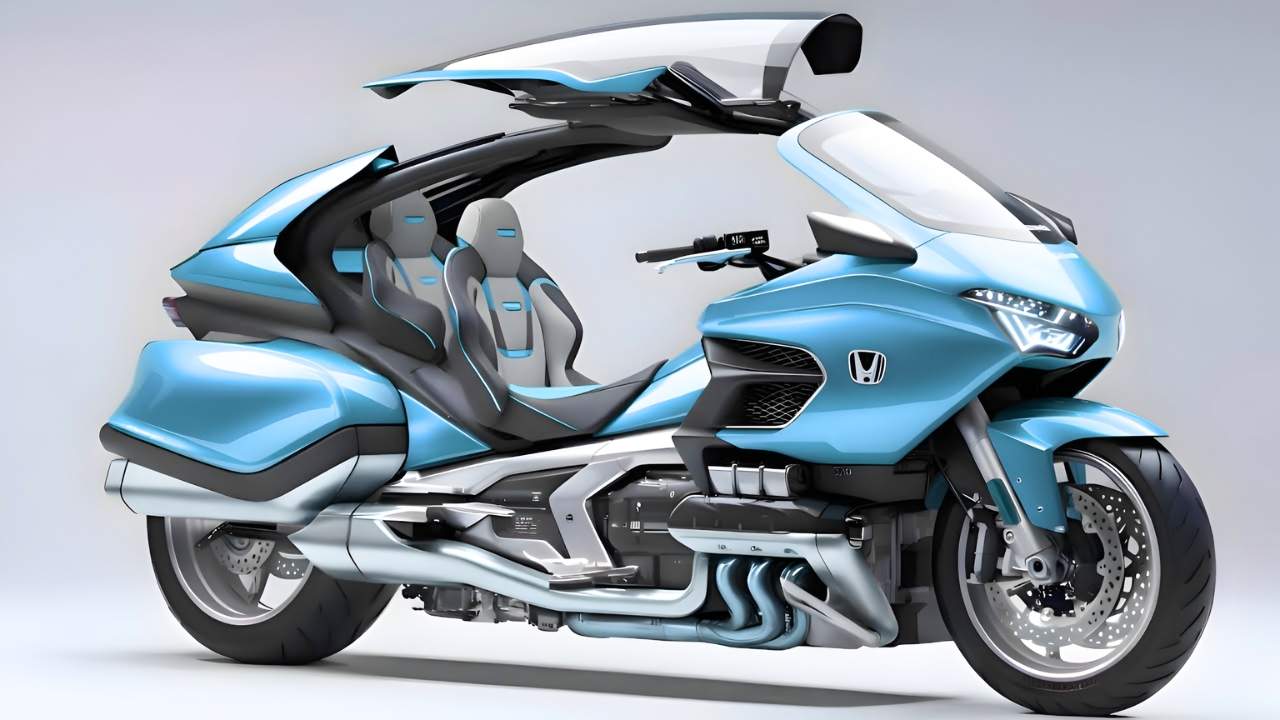 Honda Gold Wing Concept Futurista: Motocicleta Touring de Lujo con Diseño Avanzado, Tecnología Innovadora y Máximo Confort para Viajes Largos